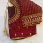 Marron Red Maggam work blouse