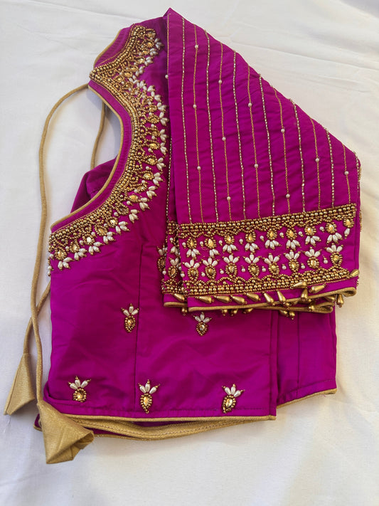 Purple Maggam work blouse