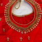 Orangish Red Maggam work blouse
