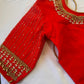 Orangish Red Maggam work blouse