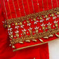 Orangish Red Maggam work blouse