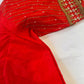 Orangish Red Maggam work blouse