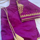 Purple Peacock Maggam work blouse