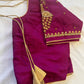 Purple Peacock Maggam work blouse