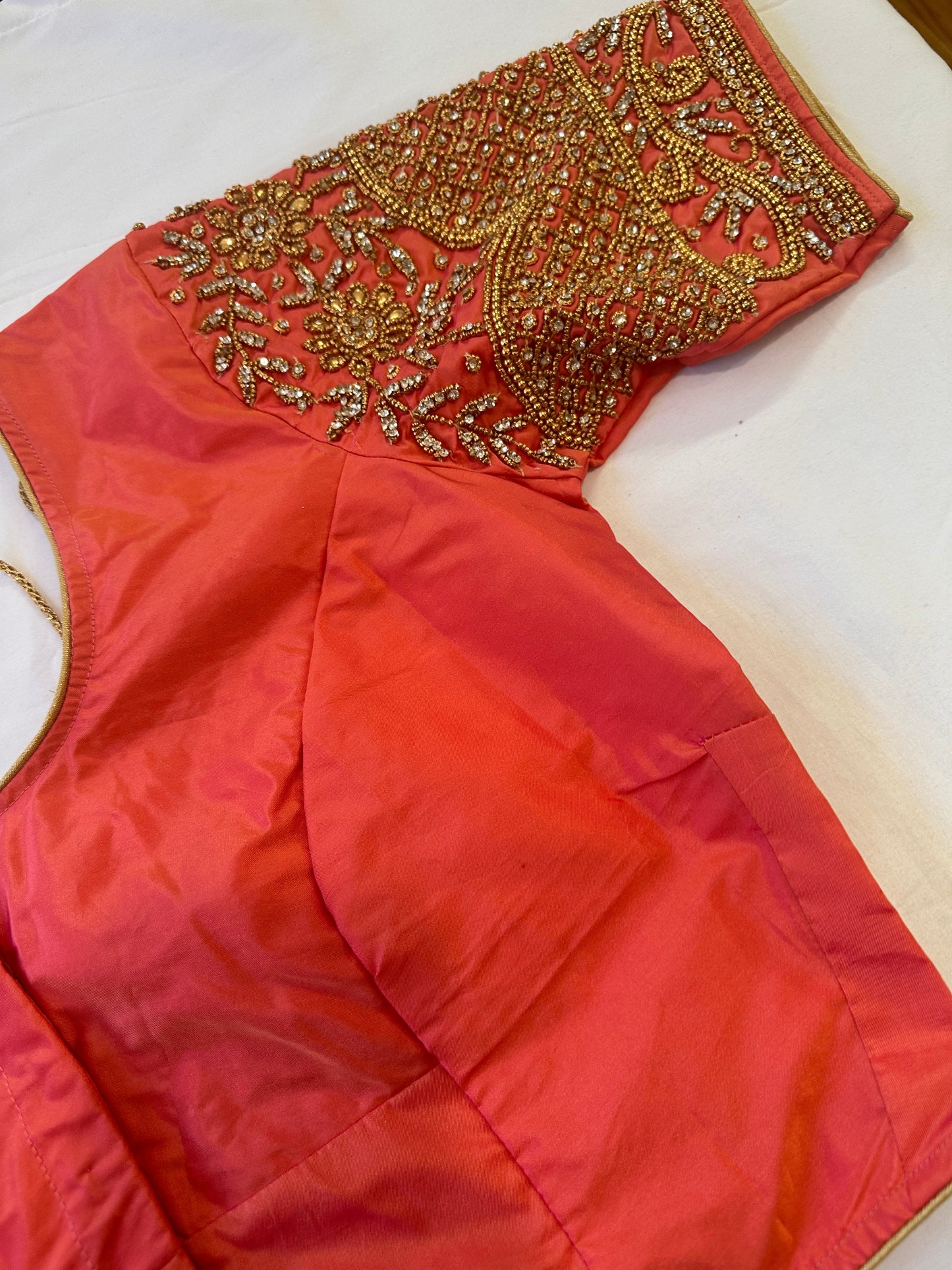 Peach Maggam work blouse