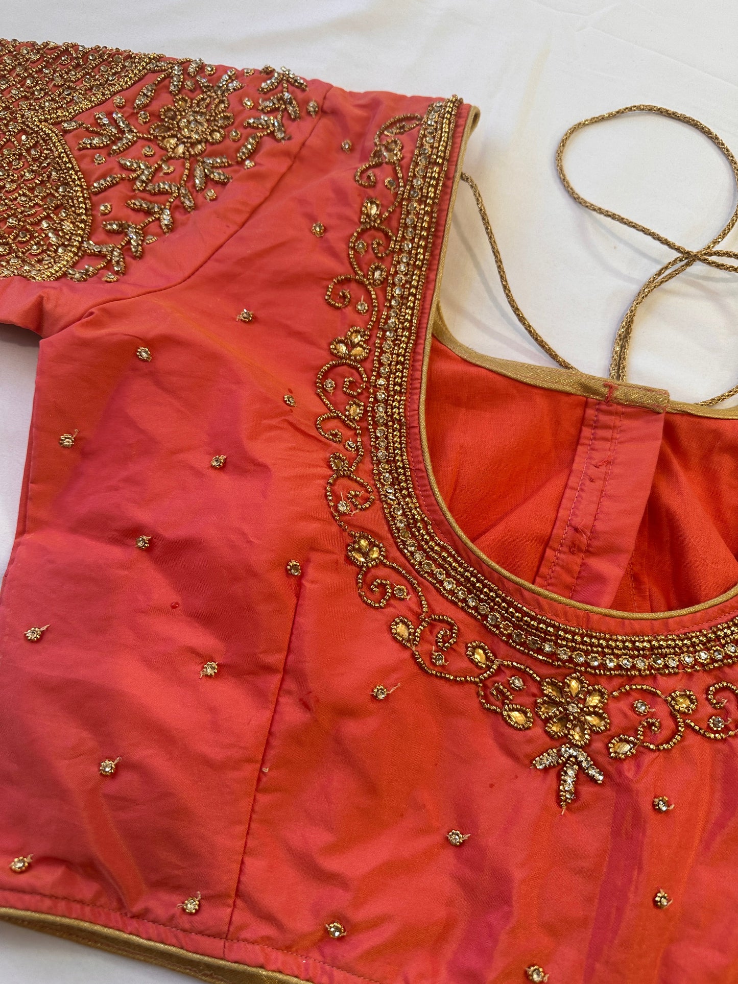 Peach Maggam work blouse