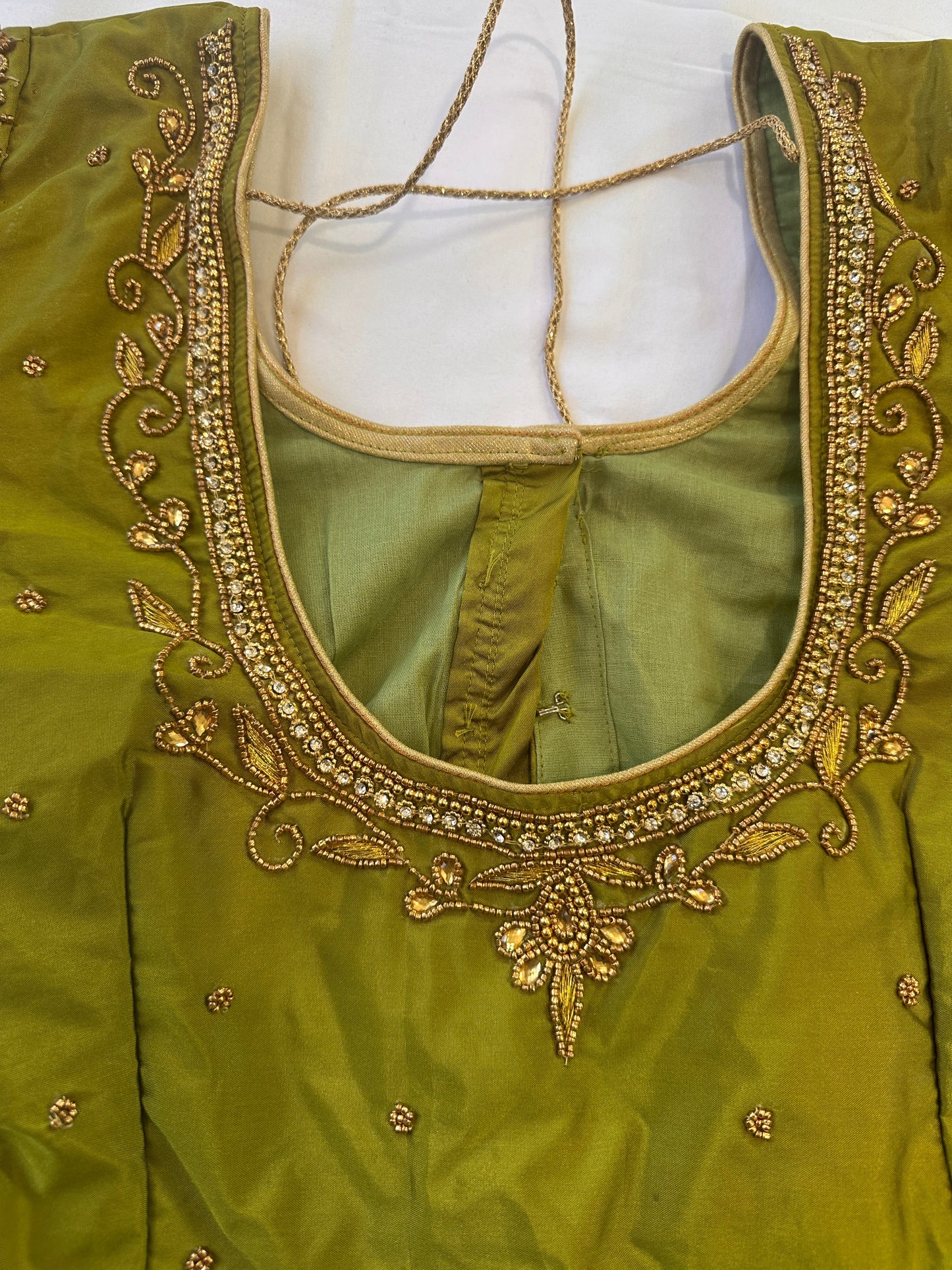 Green Maggam work blouse