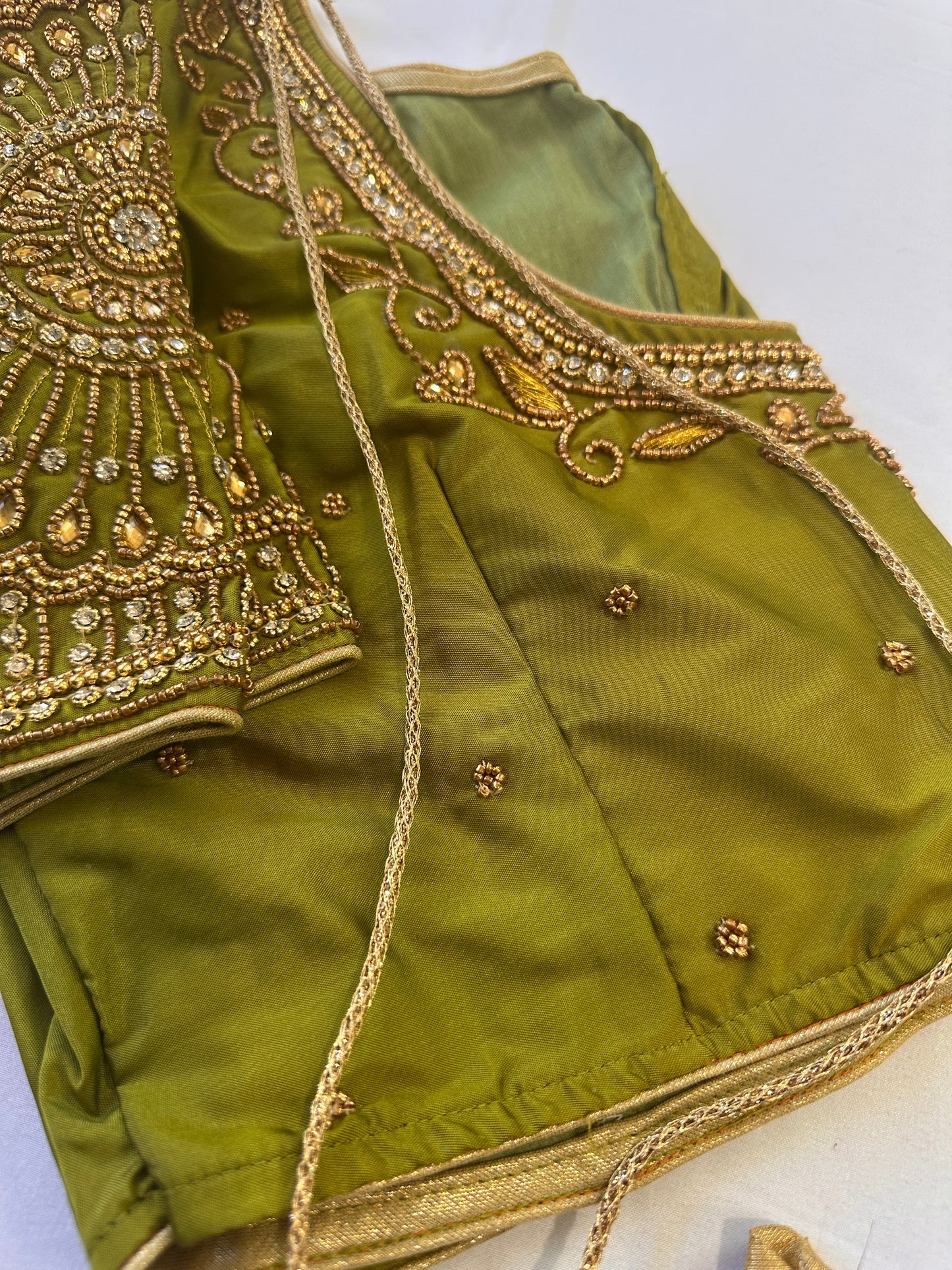 Green Maggam work blouse