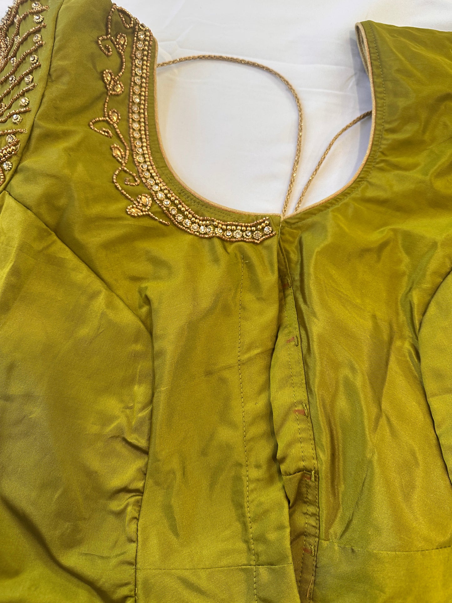 Green Maggam work blouse