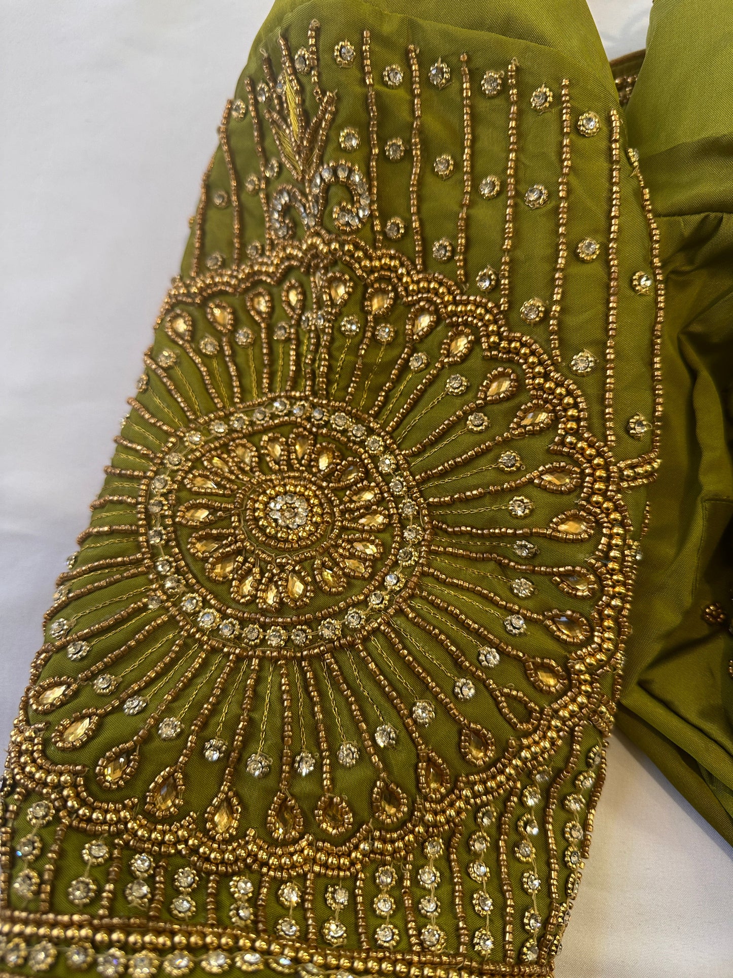 Green Maggam work blouse