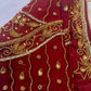 Marron Red Golden Maggam work blouse