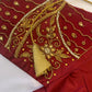Marron Red Golden Maggam work blouse