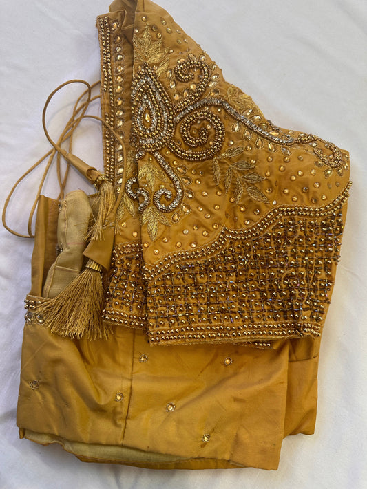Golden Maggam work blouse