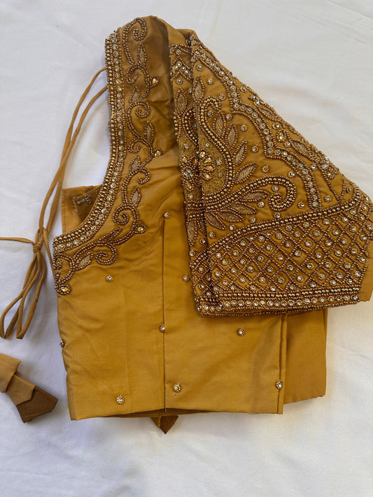 Golden Maggam work blouse