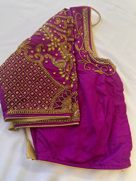 Purple Maggam work blouse