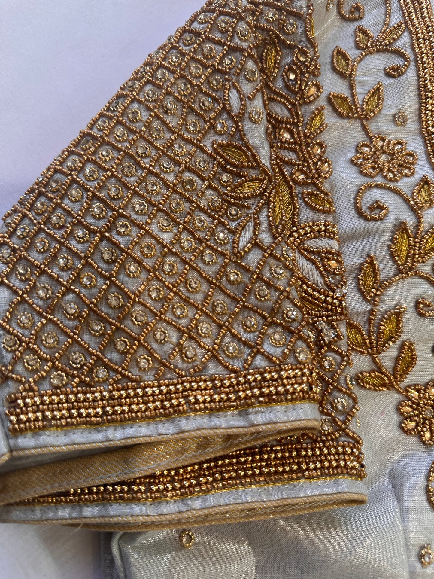 Silver Maggam work blouse