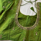 Green Silk Blouse with mirror and aari work