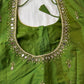 Green Silk Blouse with mirror and aari work