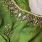 Green Silk Blouse with mirror and aari work