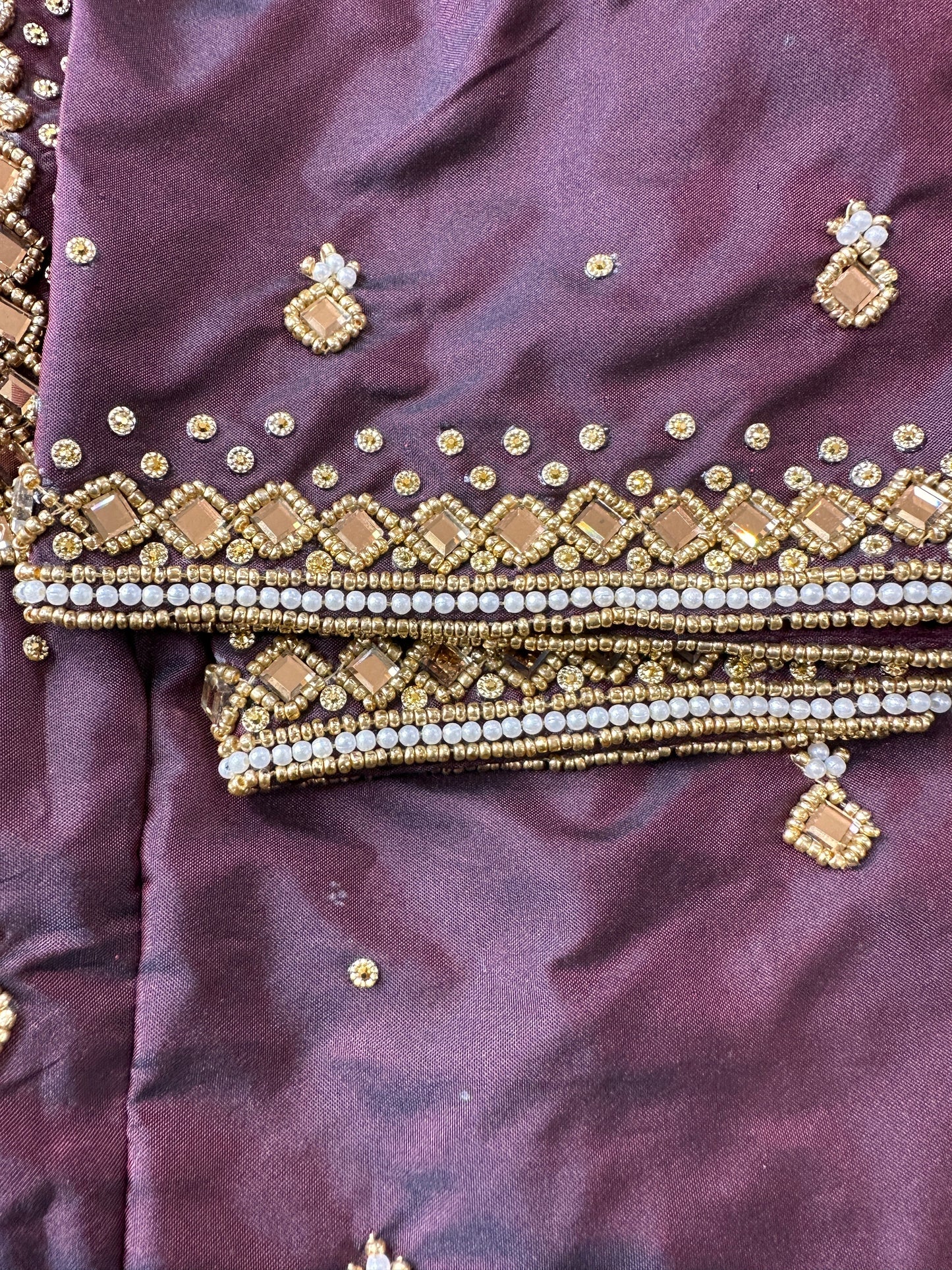 Plum Silk Blouse aari work