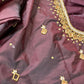 Plum Silk Blouse aari work