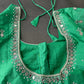 Green Silk Blouse with mirror and aari work