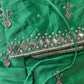 Green Silk Blouse with mirror and aari work