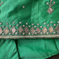Green Silk Blouse with mirror and aari work