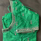 Green Silk Blouse with mirror and aari work