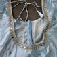 Blue Silk Blouse with mirror and aari work