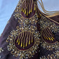 Choclate Brown Marron Silk Blouse with mirror and aari work