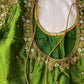 Green Silk Blouse Maggam aari work