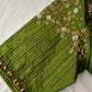 Green Silk Blouse Maggam aari work