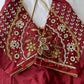 Marron Red Maggam aari Silk Blouse work
