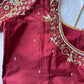Marron Red Maggam aari Silk Blouse work