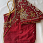 Marron Red Maggam aari Silk Blouse work