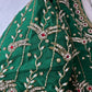 Green Maggam aari Silk Blouse work