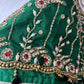Green Maggam aari Silk Blouse work