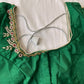Green Maggam aari Silk Blouse work