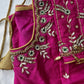 Pink Maggam aari Silk Blouse work