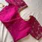 Pink Maggam aari Silk Blouse work