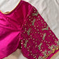 Pink Maggam aari Silk Blouse work