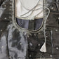 Grey Silver Maggam aari Silk Blouse work