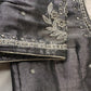 Grey Silver Maggam aari Silk Blouse work