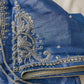 Blue Silk Blouse with mirror and aari work