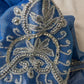 Blue Silk Blouse with mirror and aari work
