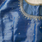 Blue Silk Blouse with mirror and aari work