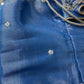 Blue Silk Blouse with mirror and aari work