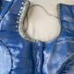 Blue Silk Blouse with mirror and aari work
