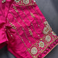 Pink Silk Maggam Aari Work Blouse